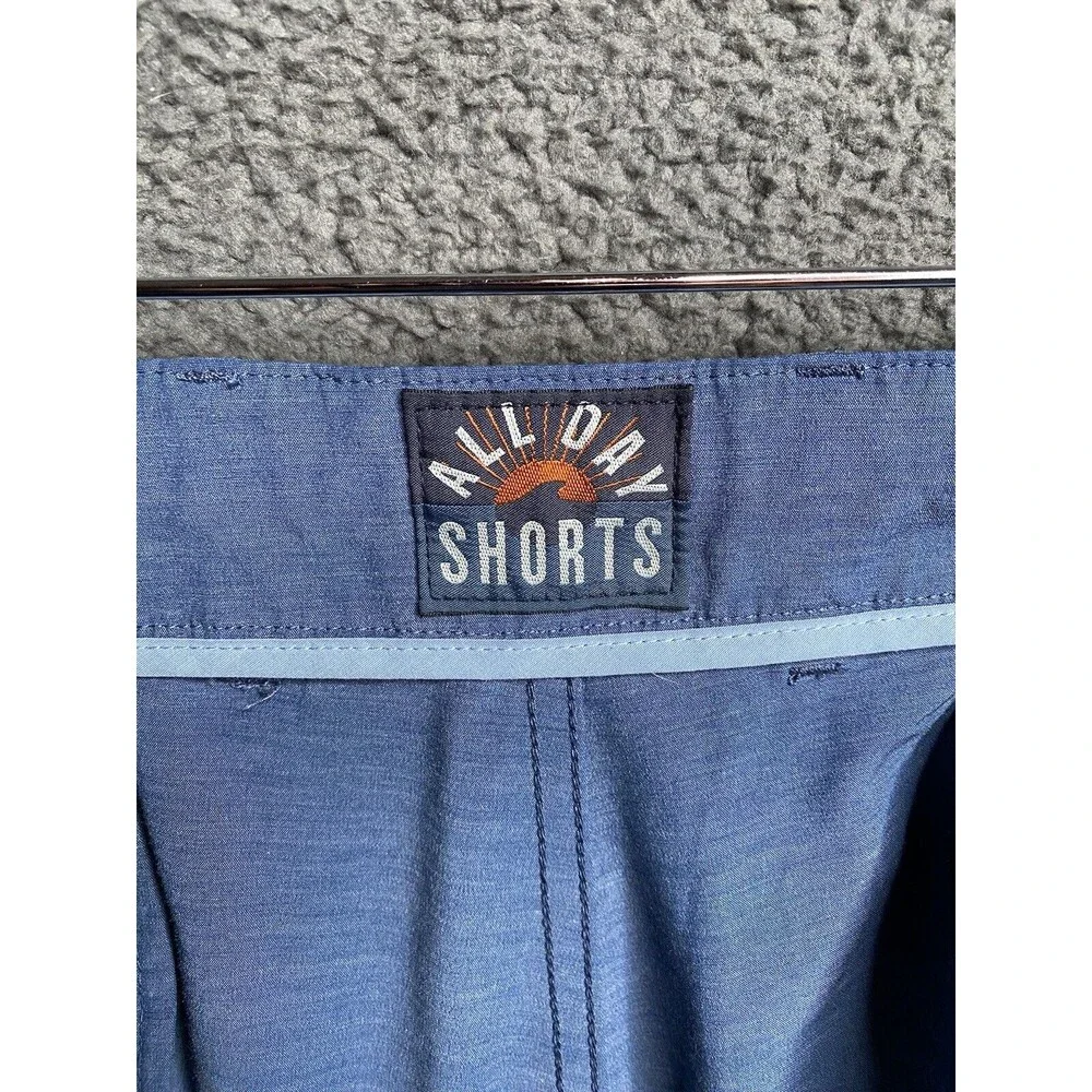 FAHERTY Huckberry All Day Short Men's Size 42 Blue 9 Inch Inseam Stretch Pockets